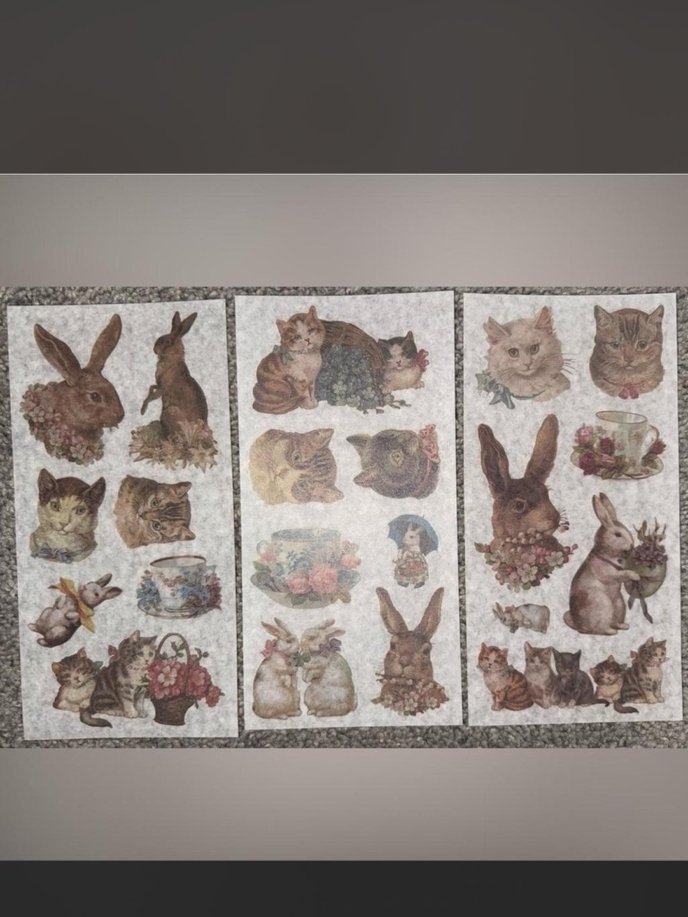 $2 3-piece Cats & Rabbits Sticker Sheets - Picture 3 of 4